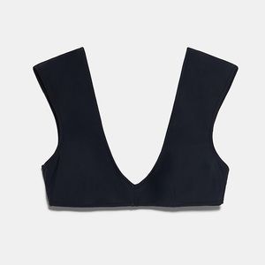 Zara Black Swim Bikini Bra Crop Top